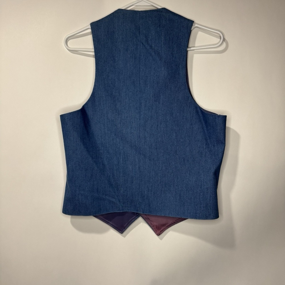 Sears Contemporary Lines Denim Suit Coat And Vest Vintage Size 38 Regular - Picture 6 of 14